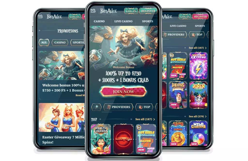 BetAlice Casino App-Screenshot